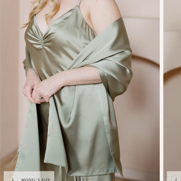 Revelry Satin Shawl Wrap in Mahogany - Picture 2 of 6